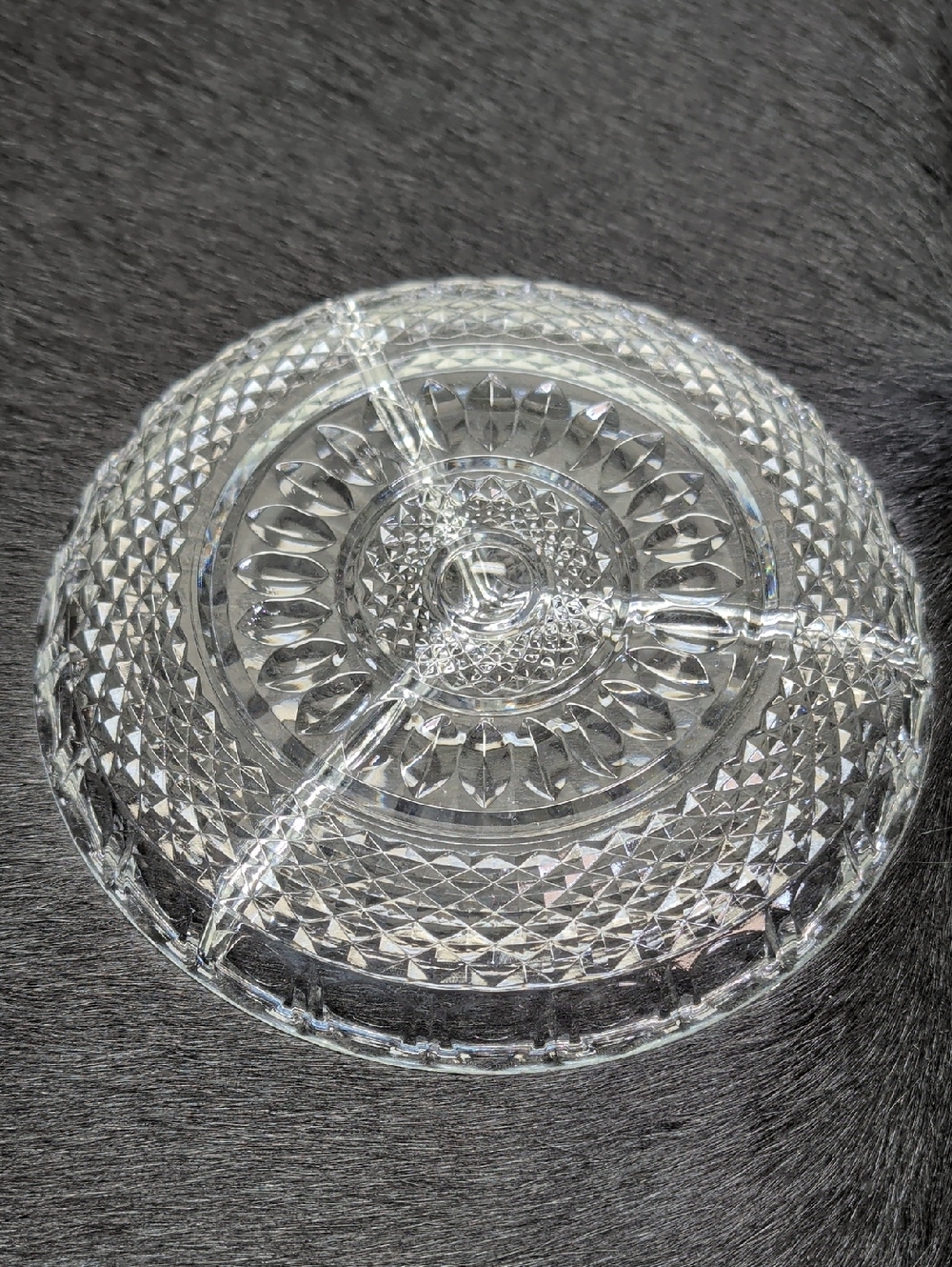 Lead Glass Relish Tray 3 Compartment - Picture 2 of 7